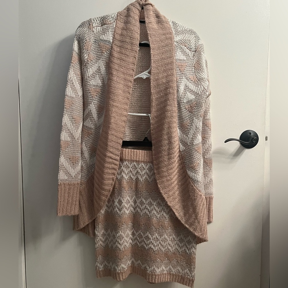 Maurices shimmer Skirt and cardigan set